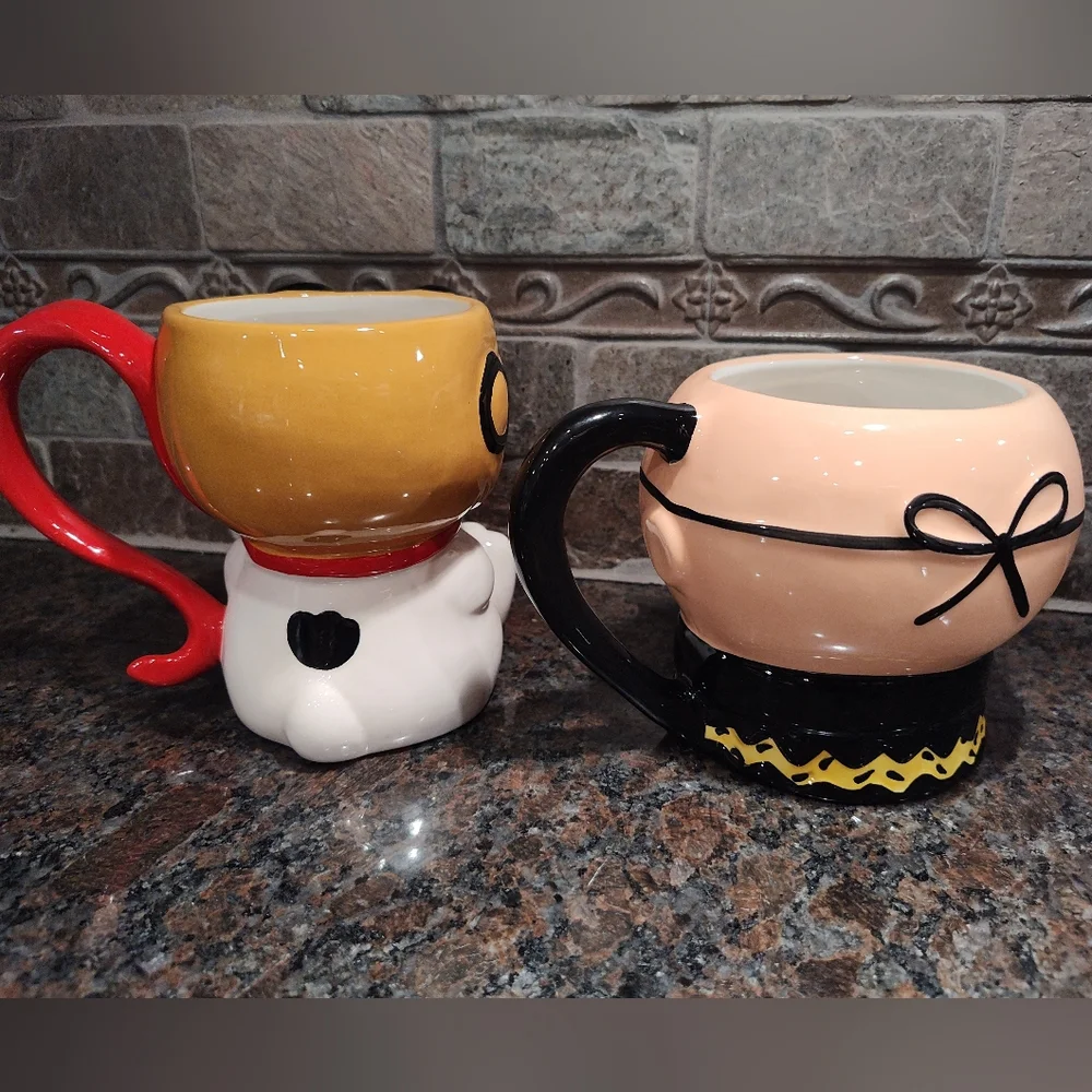 Williams Sonoma Peanuts Ceramic 2 Mug Set